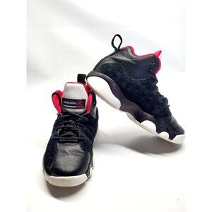 Nike Girls Air Jordan 6 Ring Black Pink White Sneaker size 12 C 557